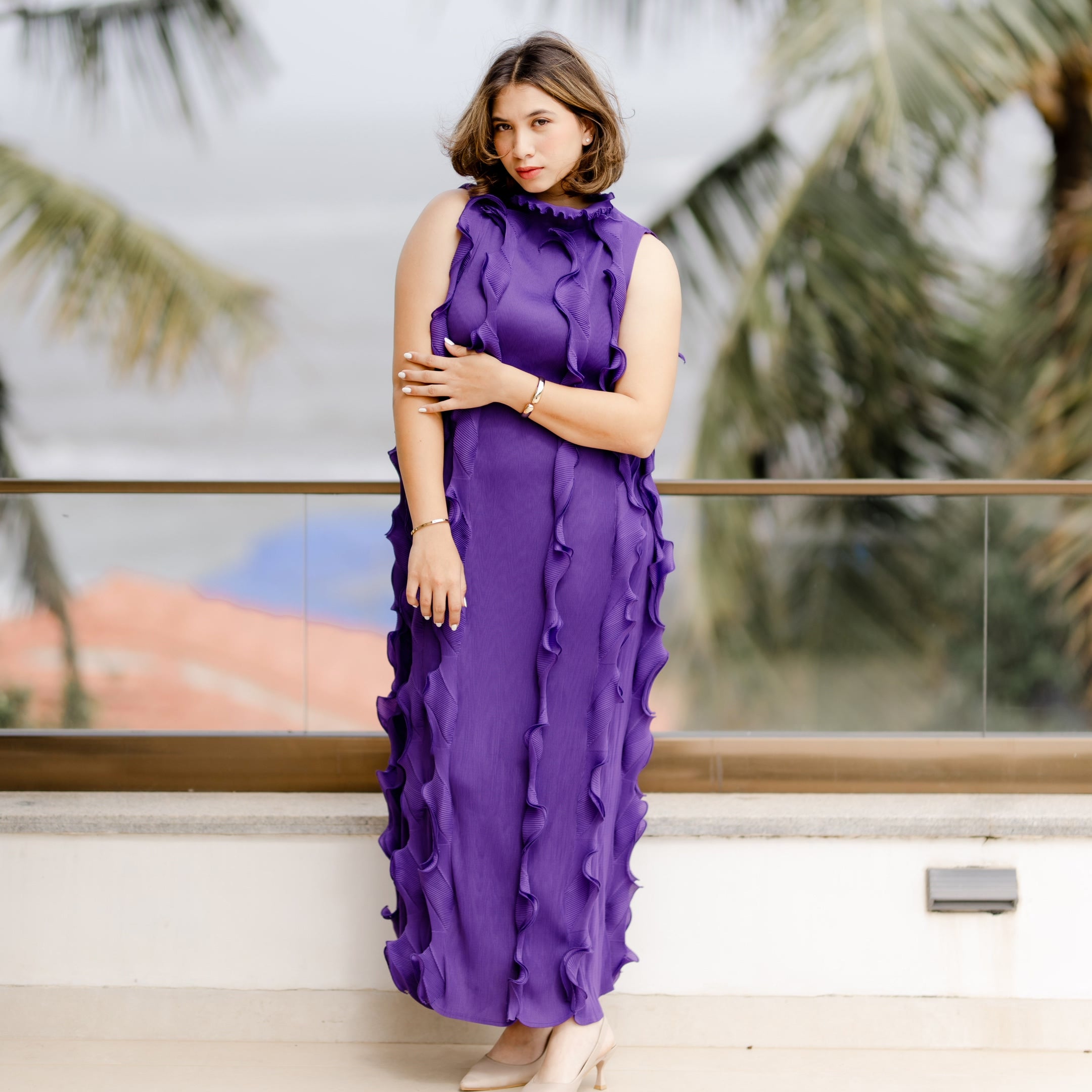 Violet Cascade Crush Dress