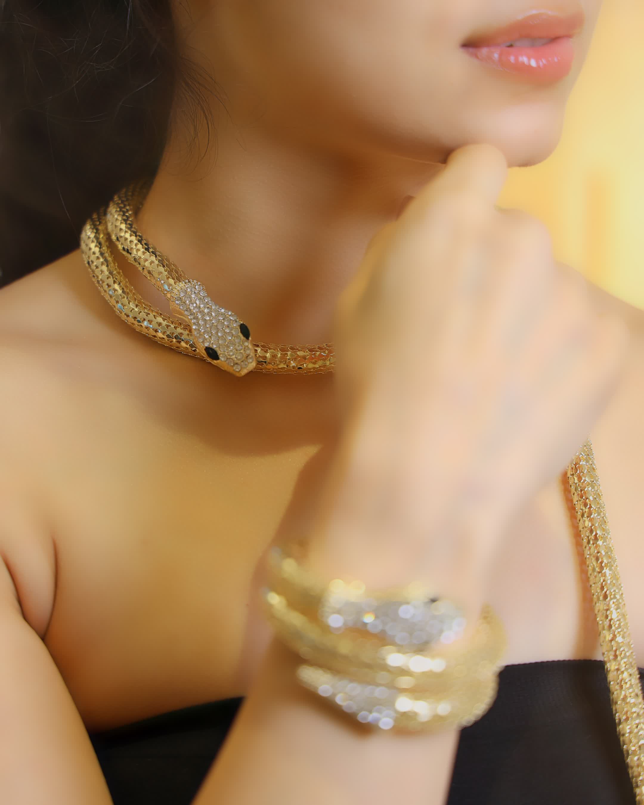 Regal Snake Necklace and Bracelet