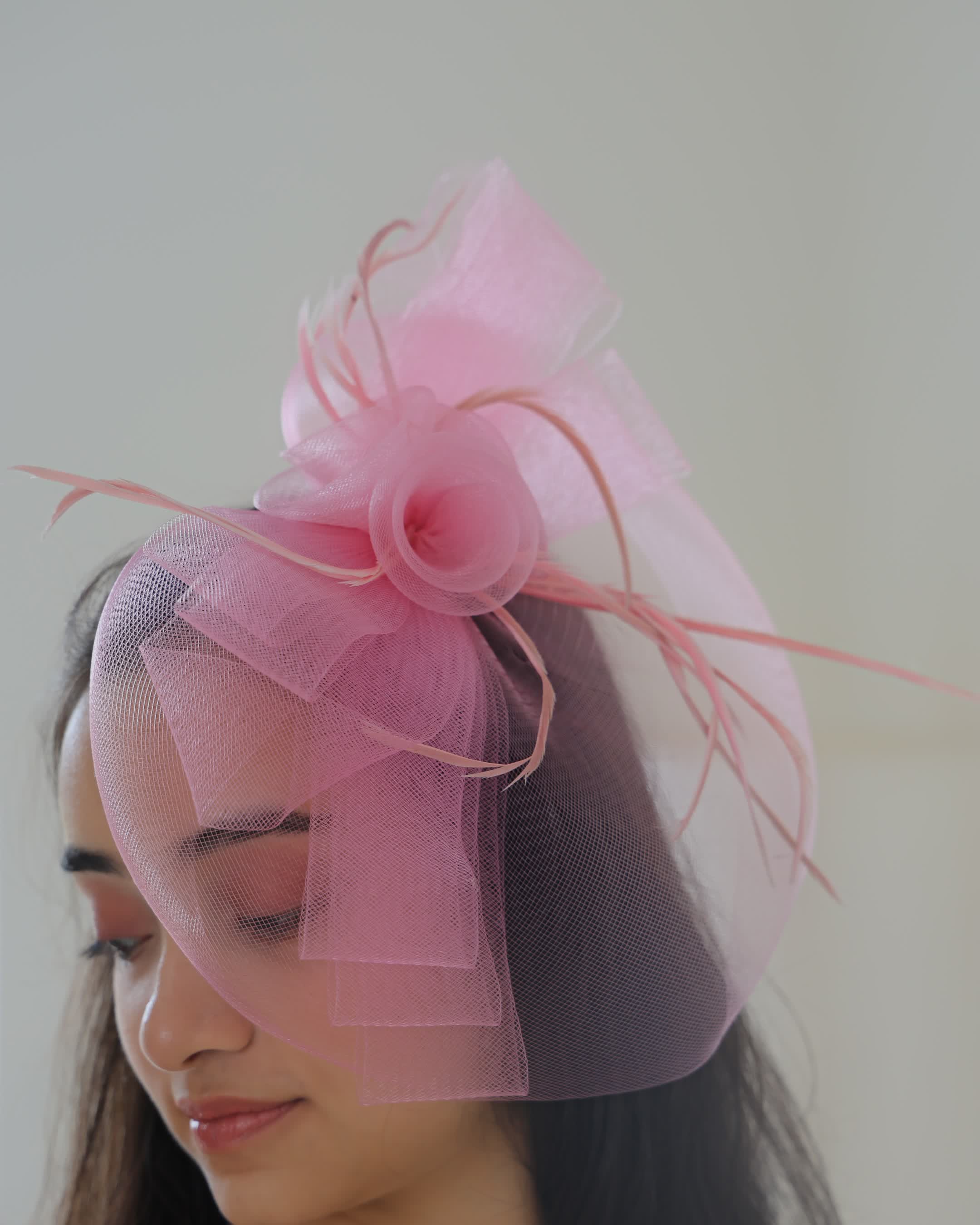 Pink Fascinator Hair Clip