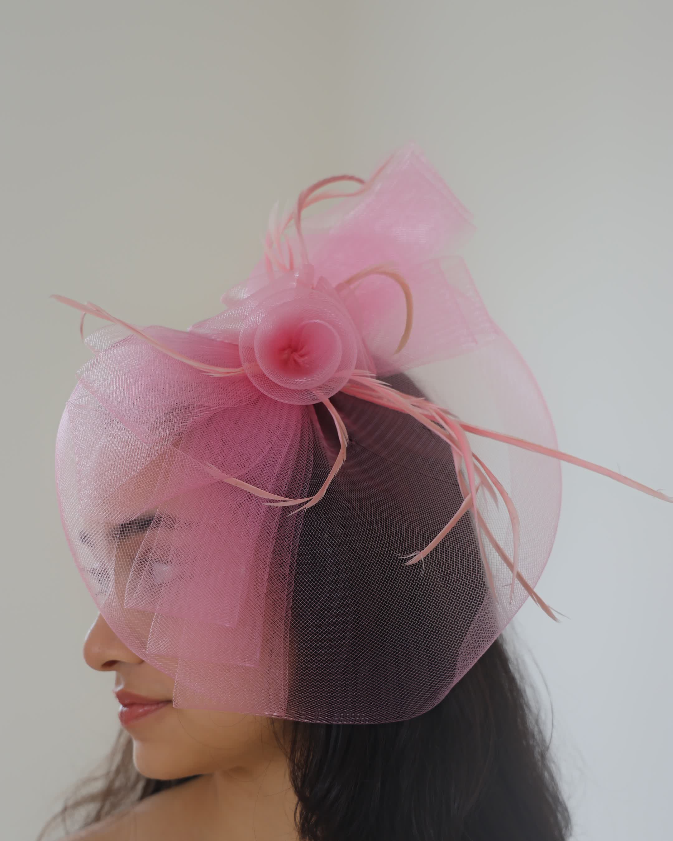 Pink Fascinator Hair Clip
