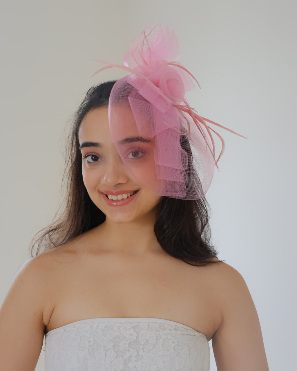 Pink Fascinator Hair Clip