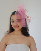 Pink Fascinator Hair Clip
