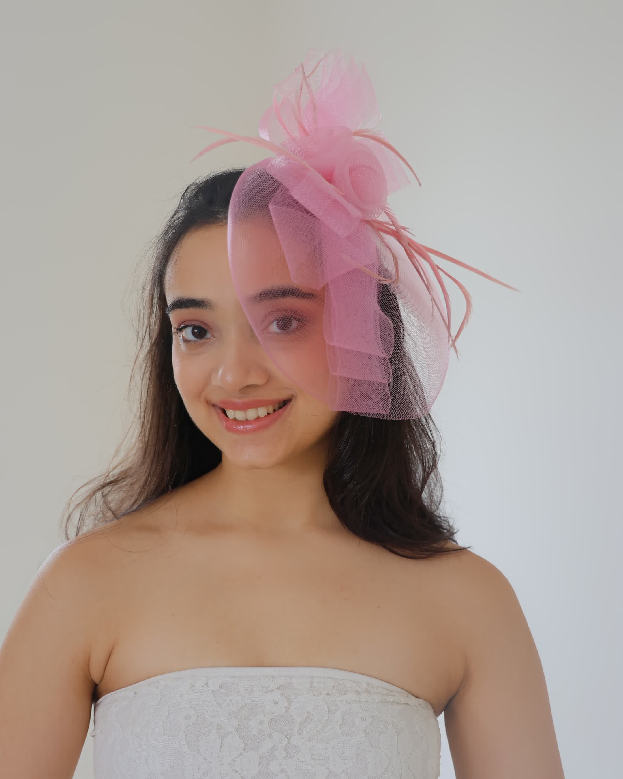 Pink Fascinator Hair Clip