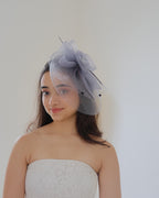 Grey Fascinator Hair Clip