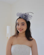 Grey Fascinator Hat