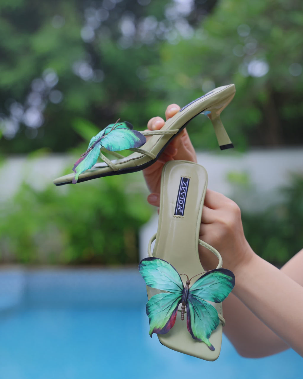 Green Butterfly Heels