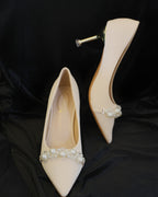 Beige Pearl Heels