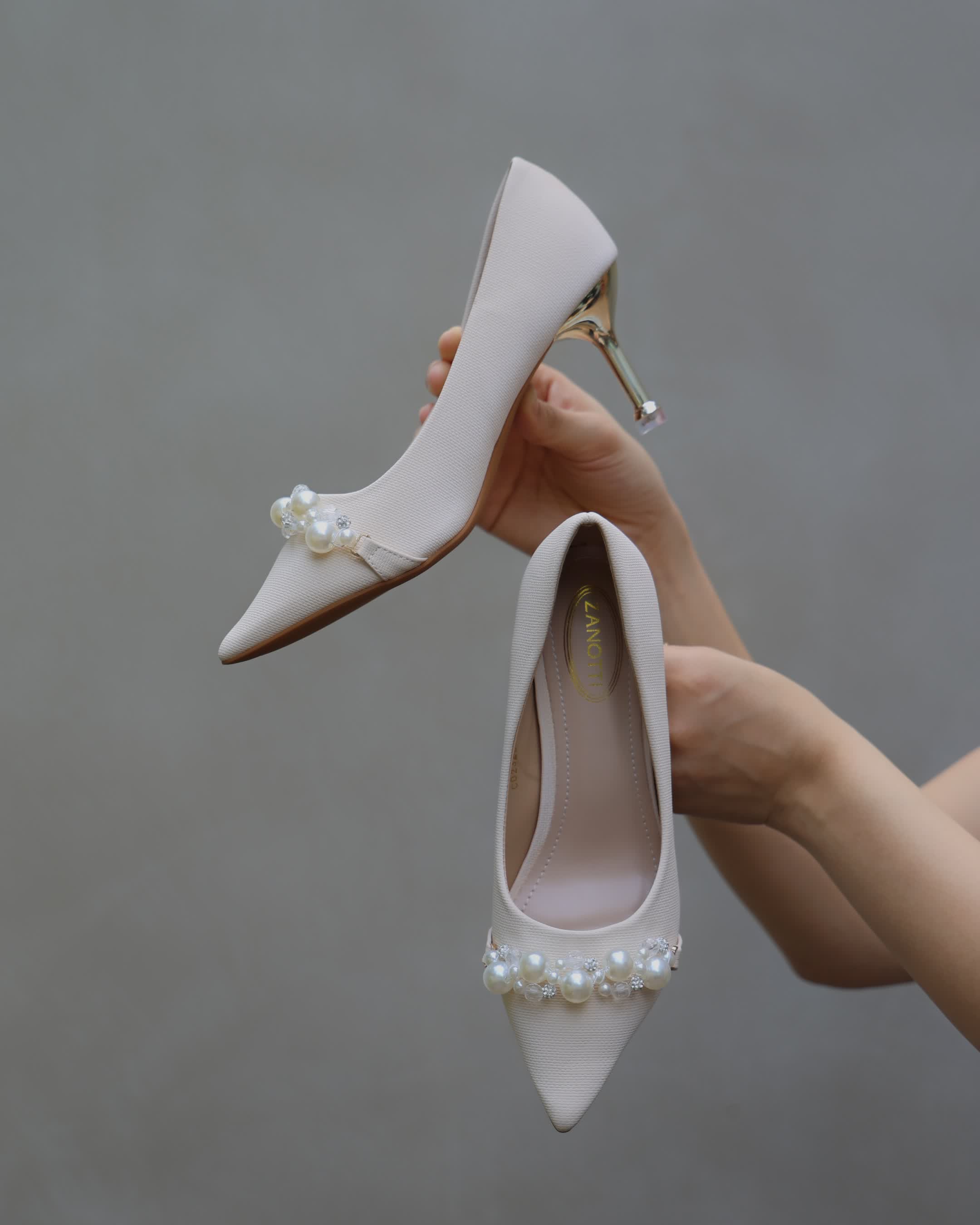 Beige Pearl Heels