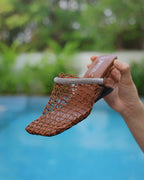 Brown Knitted Mesh Heels