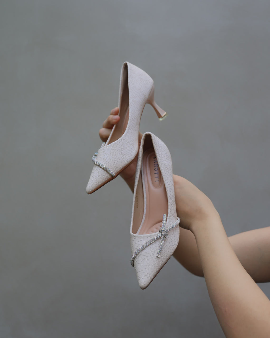 Light Beige Diamond Stilletos