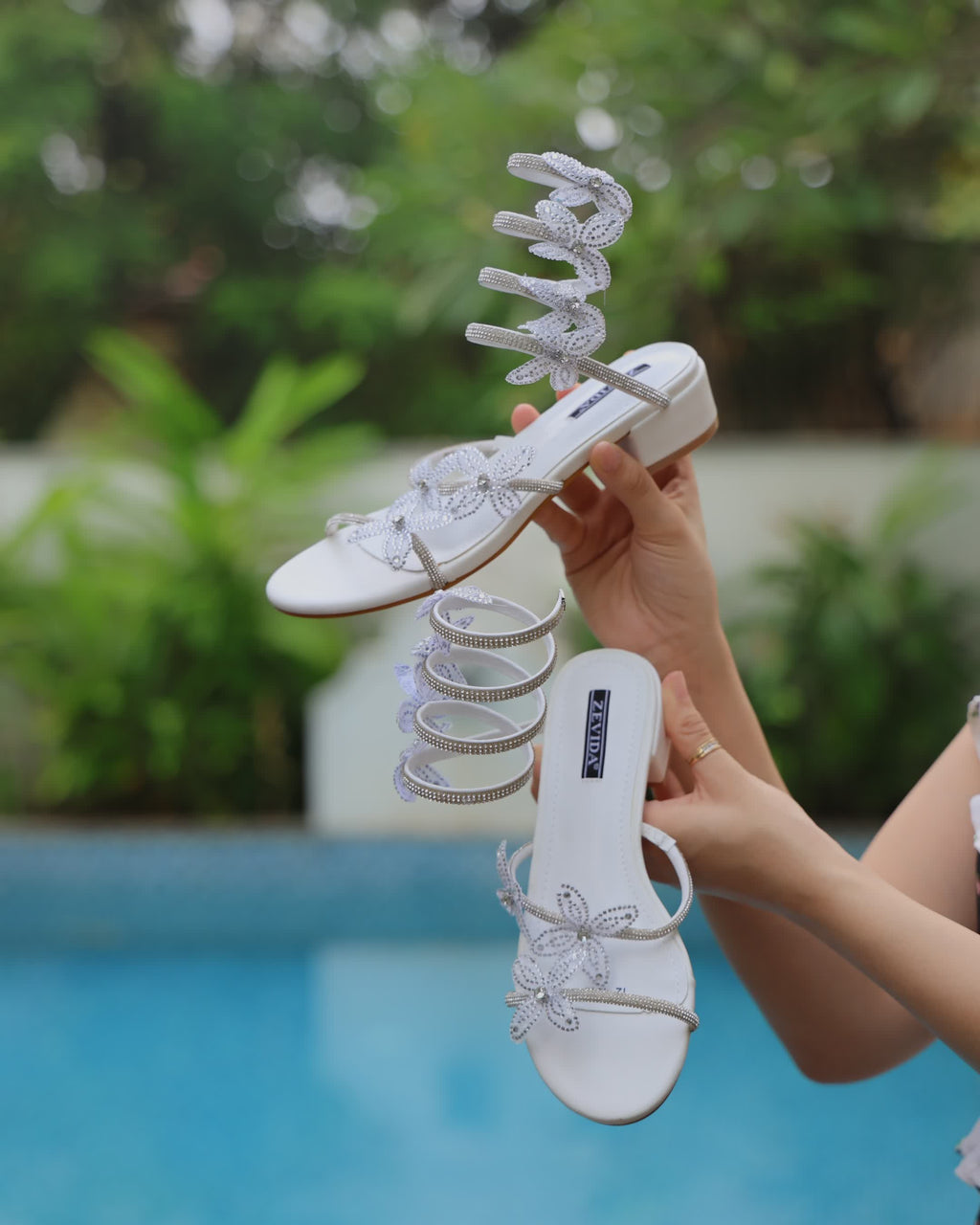 White Butterfly Spiral Flats