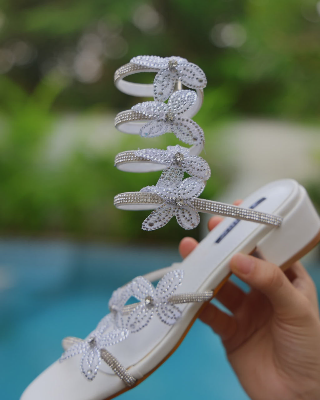 White Butterfly Spiral Flats