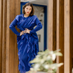Electric Blue Cascade Dress