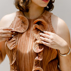 Copper Ruffle Mini Dress