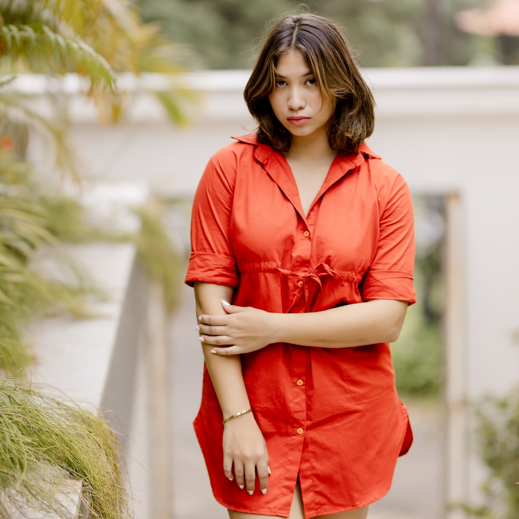 Crimson Confidence Cotton dress