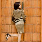 Gilded Peplum Dress