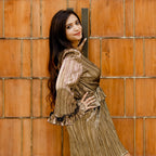 Gilded Peplum Dress