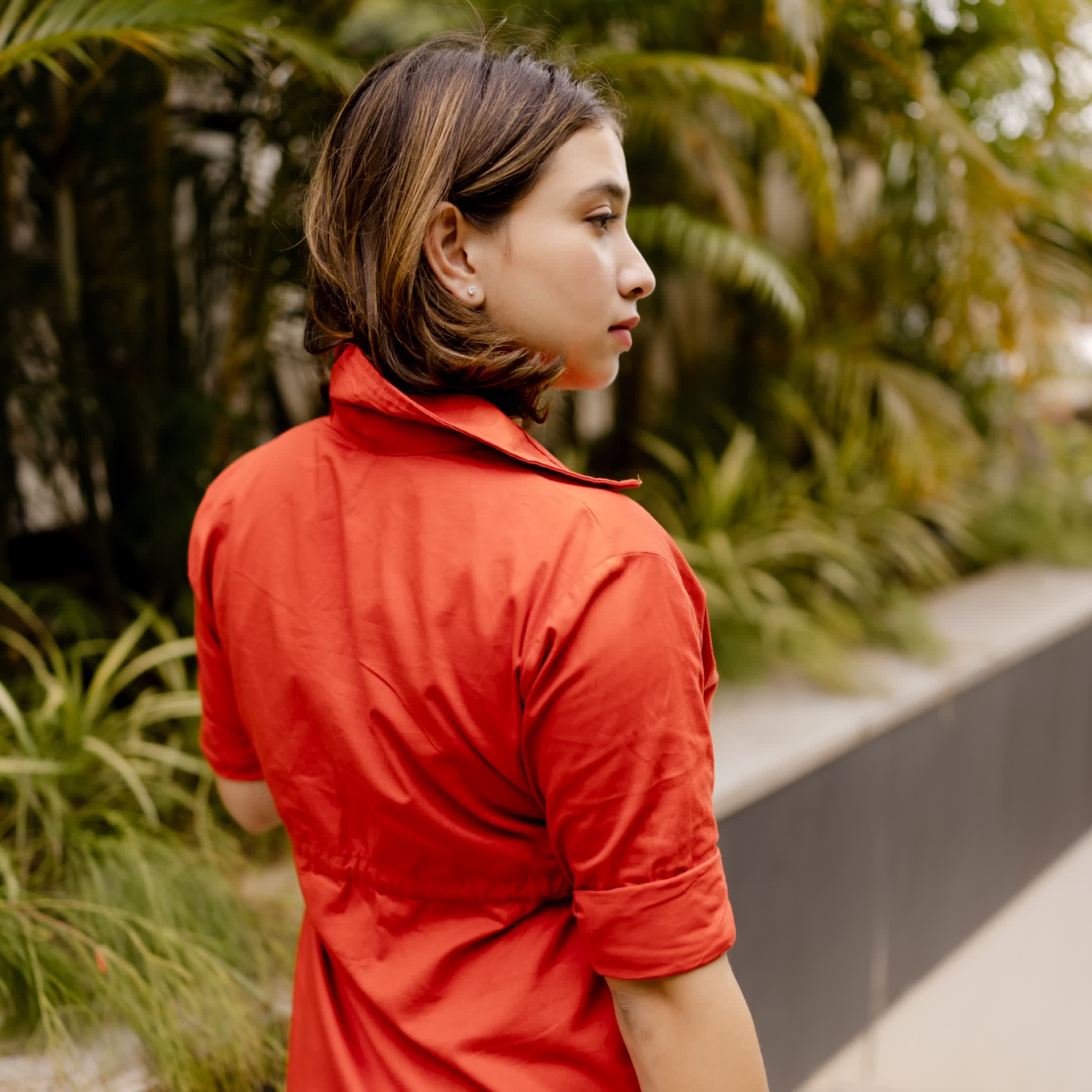 Crimson Confidence Cotton dress
