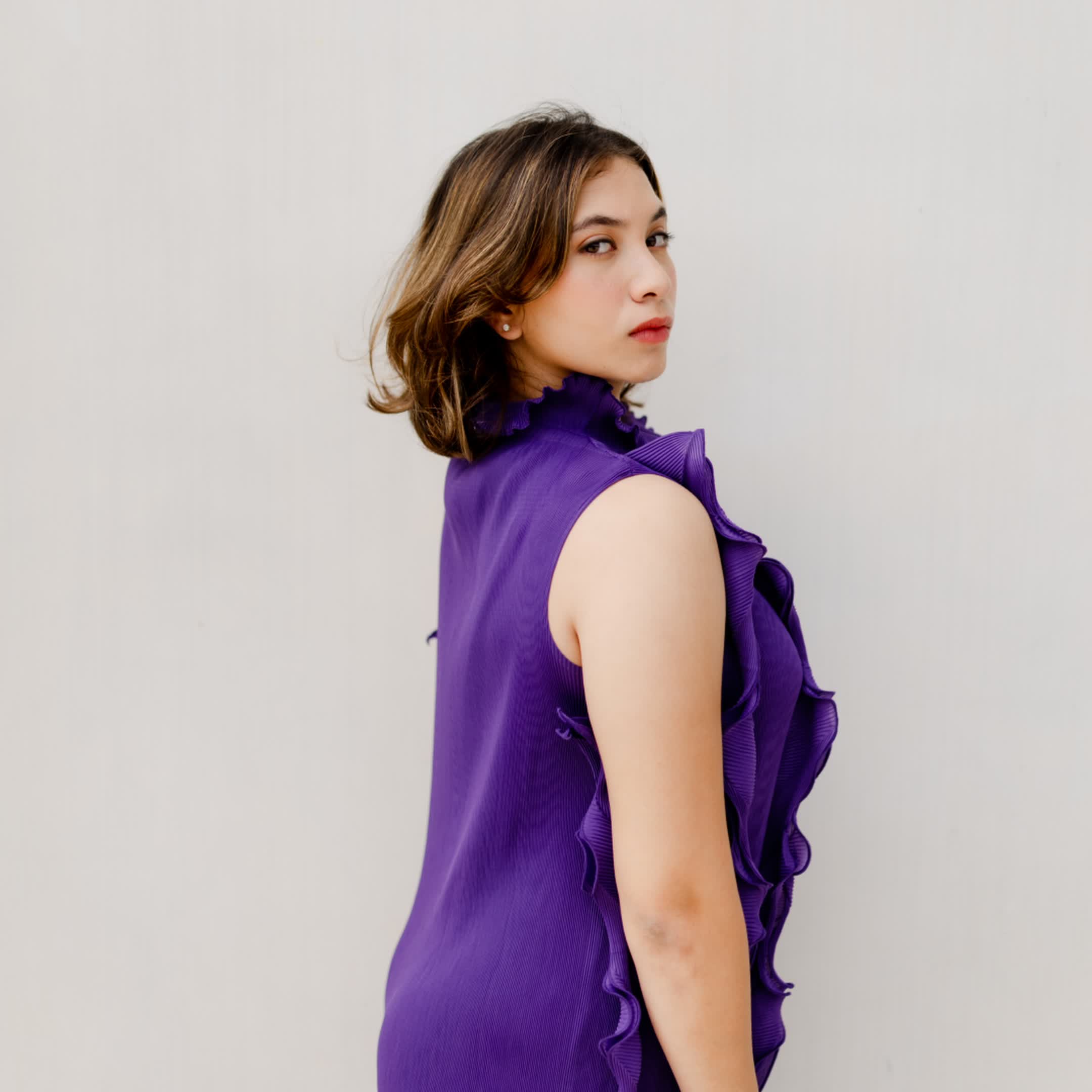 Violet Cascade Crush Dress