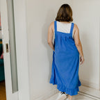coastal blue corduroy dress