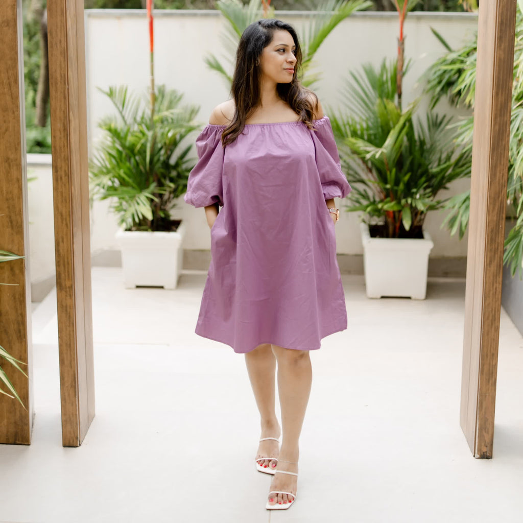 Lavender Aura Cotton Dress