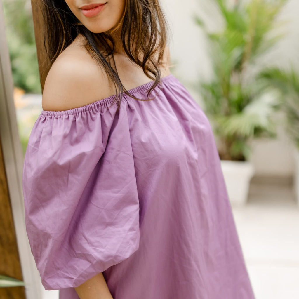 Lavender Aura Cotton Dress