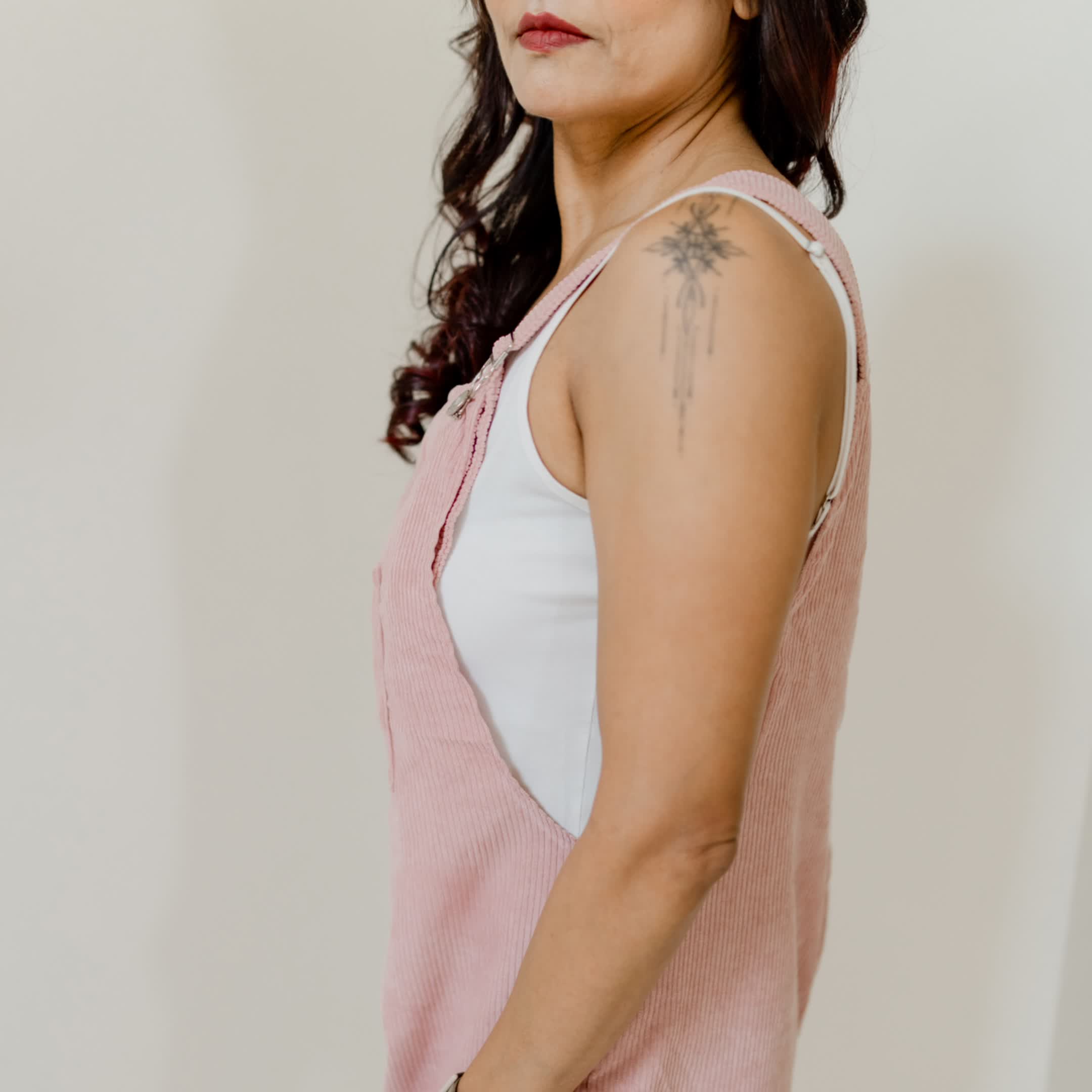 Pink corduroy dress