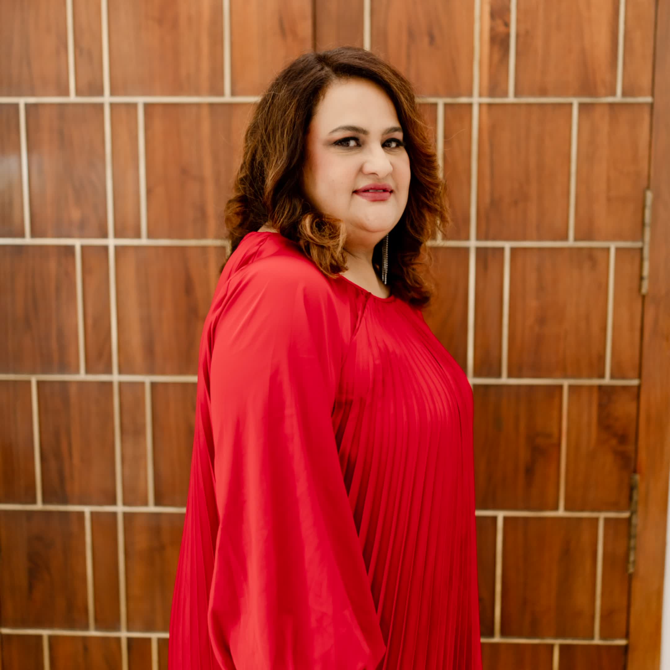 Red Satin Dress