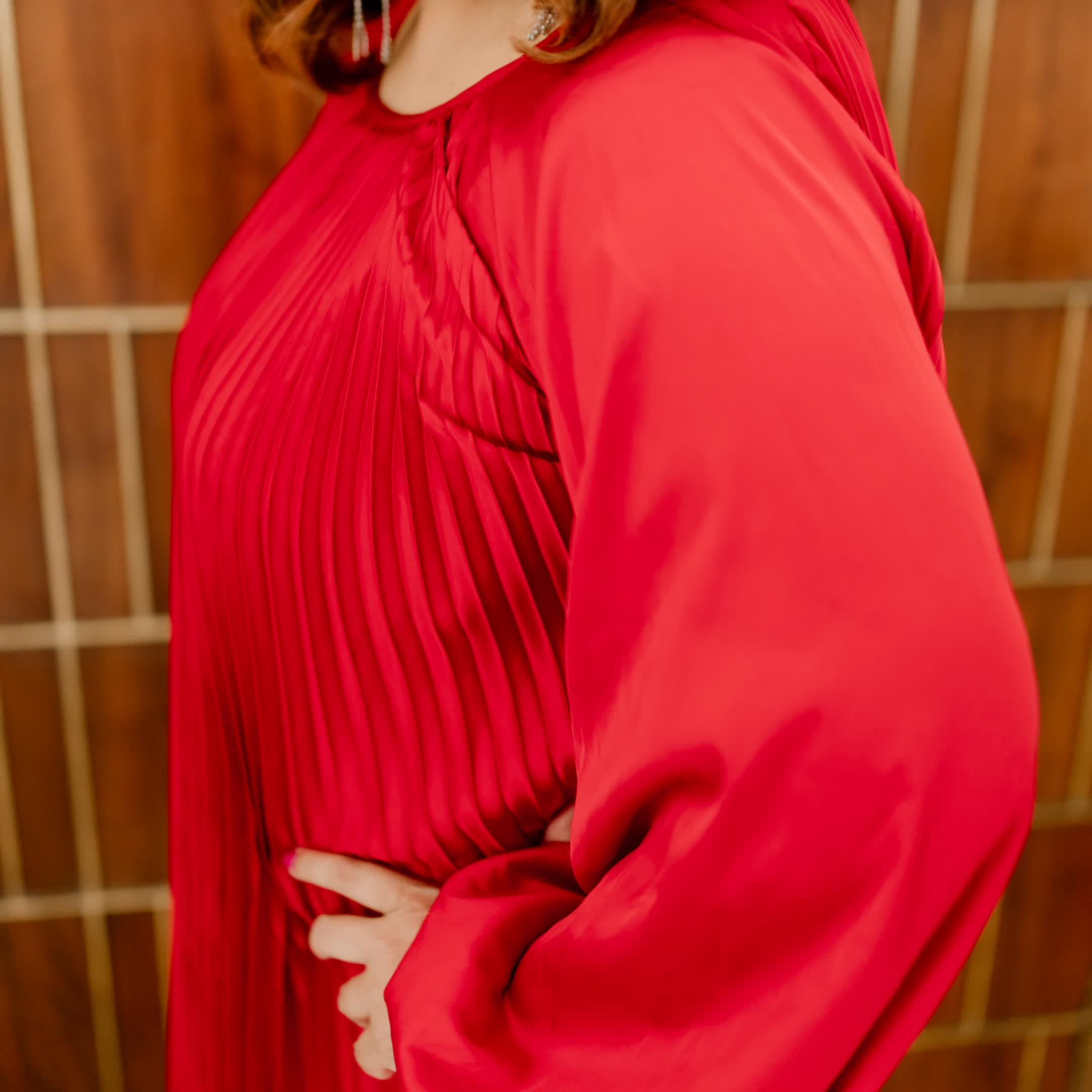 Red Satin Dress