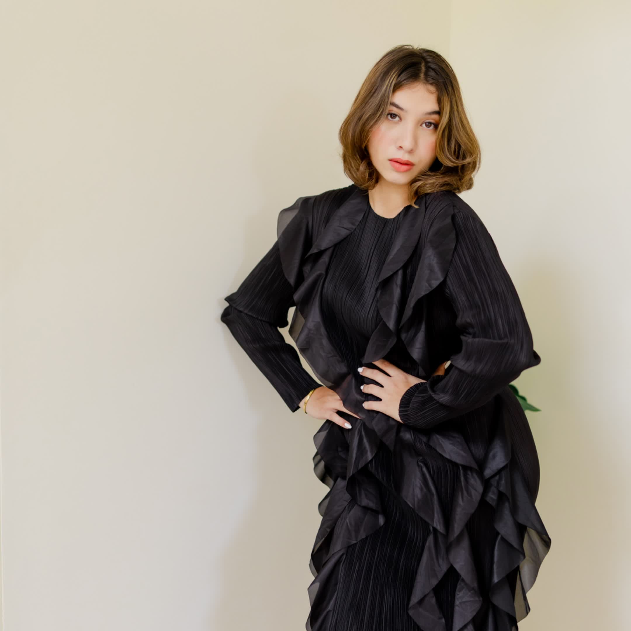 Black Swan Ruffle Dress