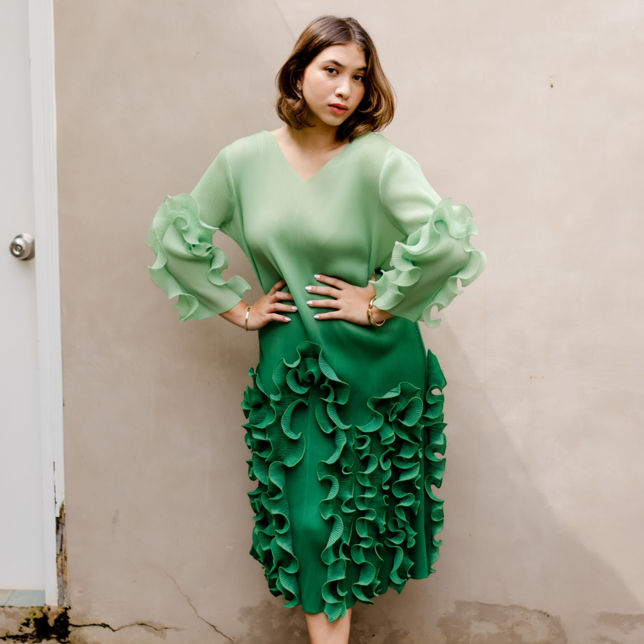 Ombre Ruffle Dress