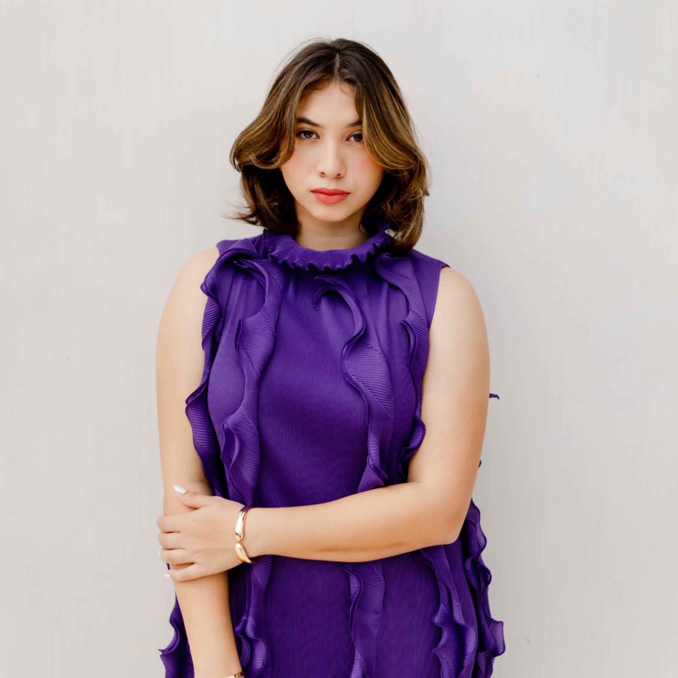 Violet Cascade Crush Dress