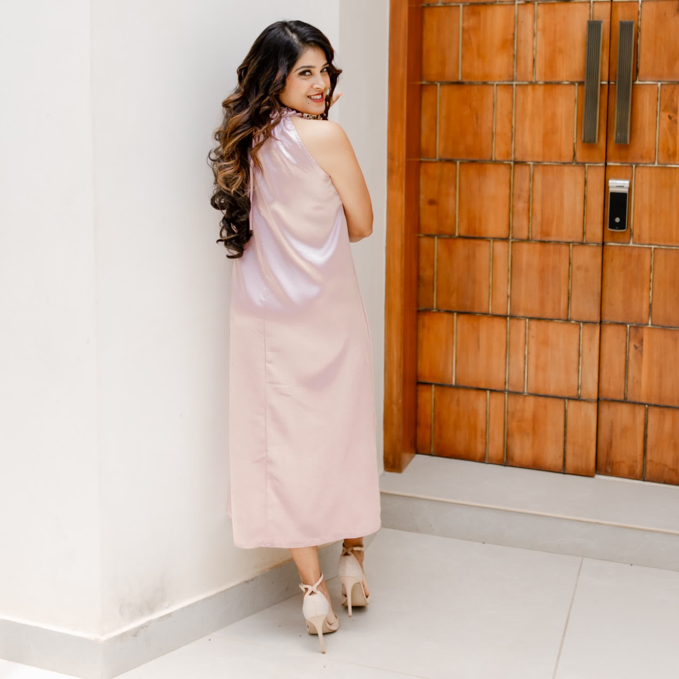 Satin semi formal dress
