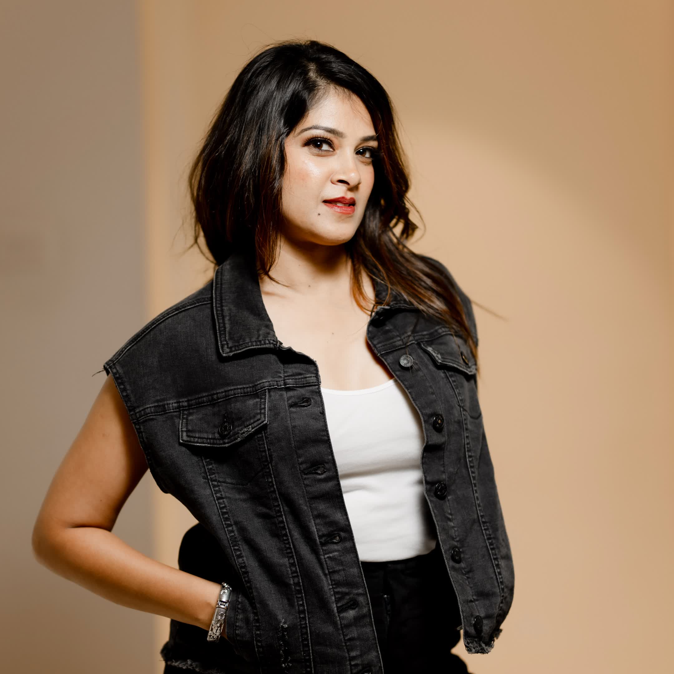 Black denim jacket