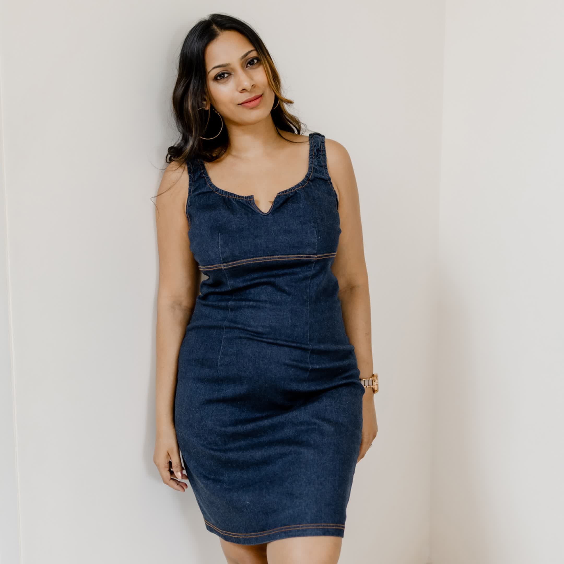 Dark blue denim dress