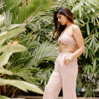 Cream Bikini top with lycra pants
