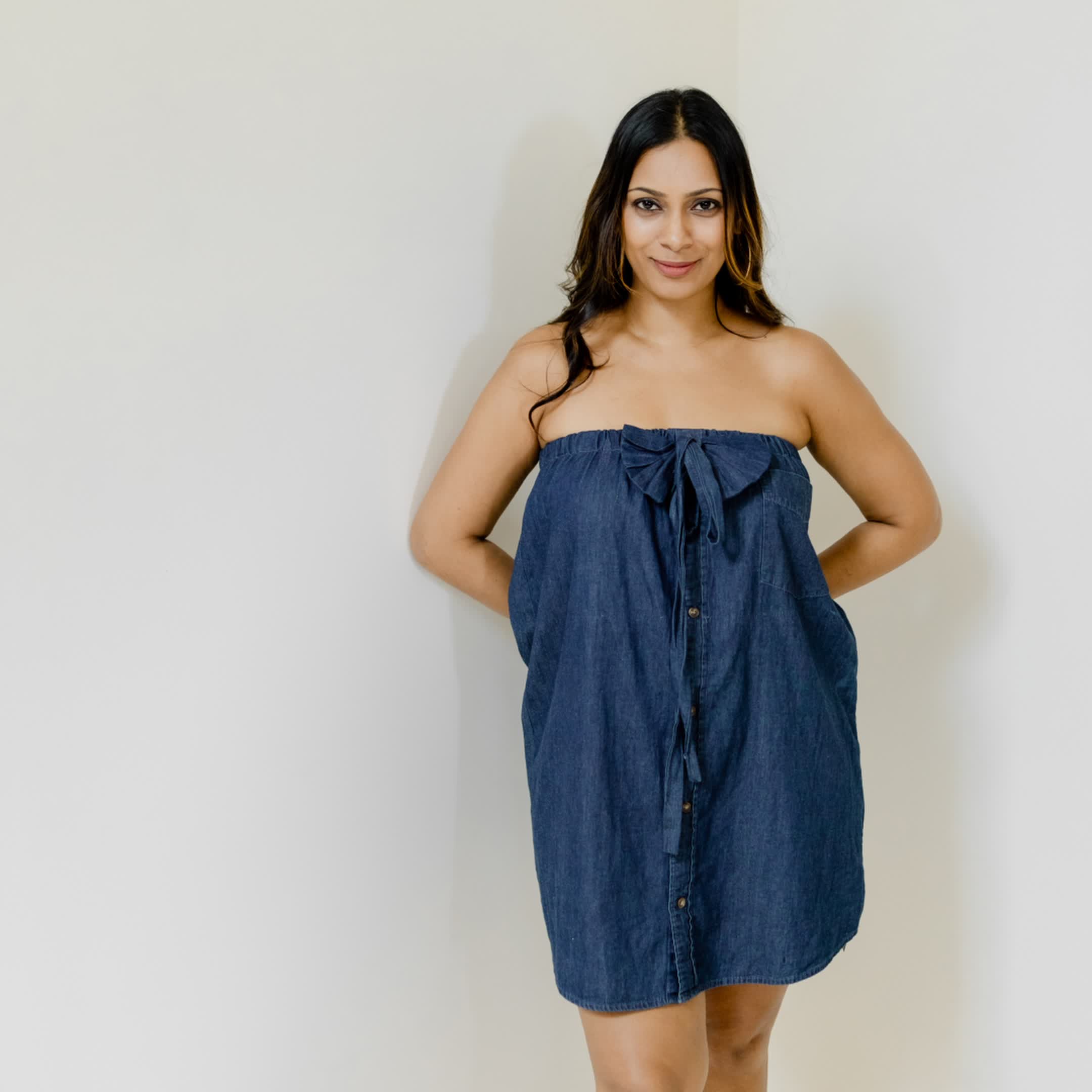 Denim tube dress