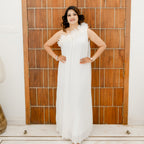 One shoulder white formal dress