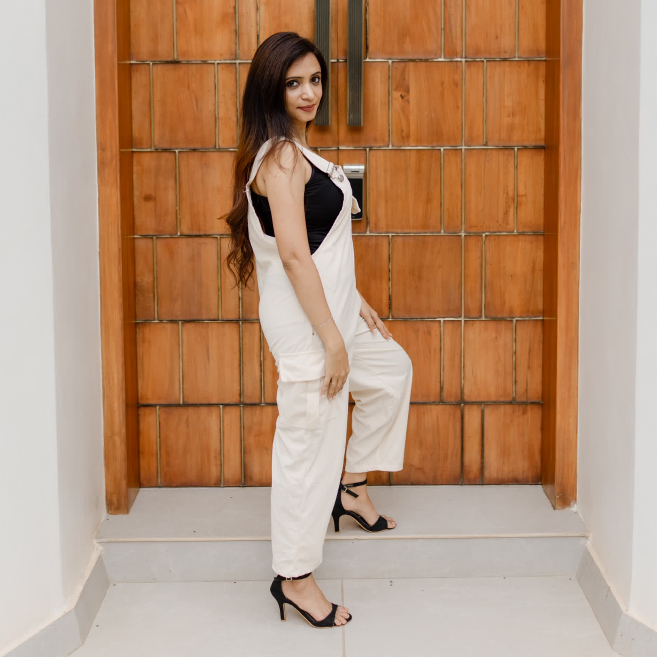 Off White Corduroy dungaree