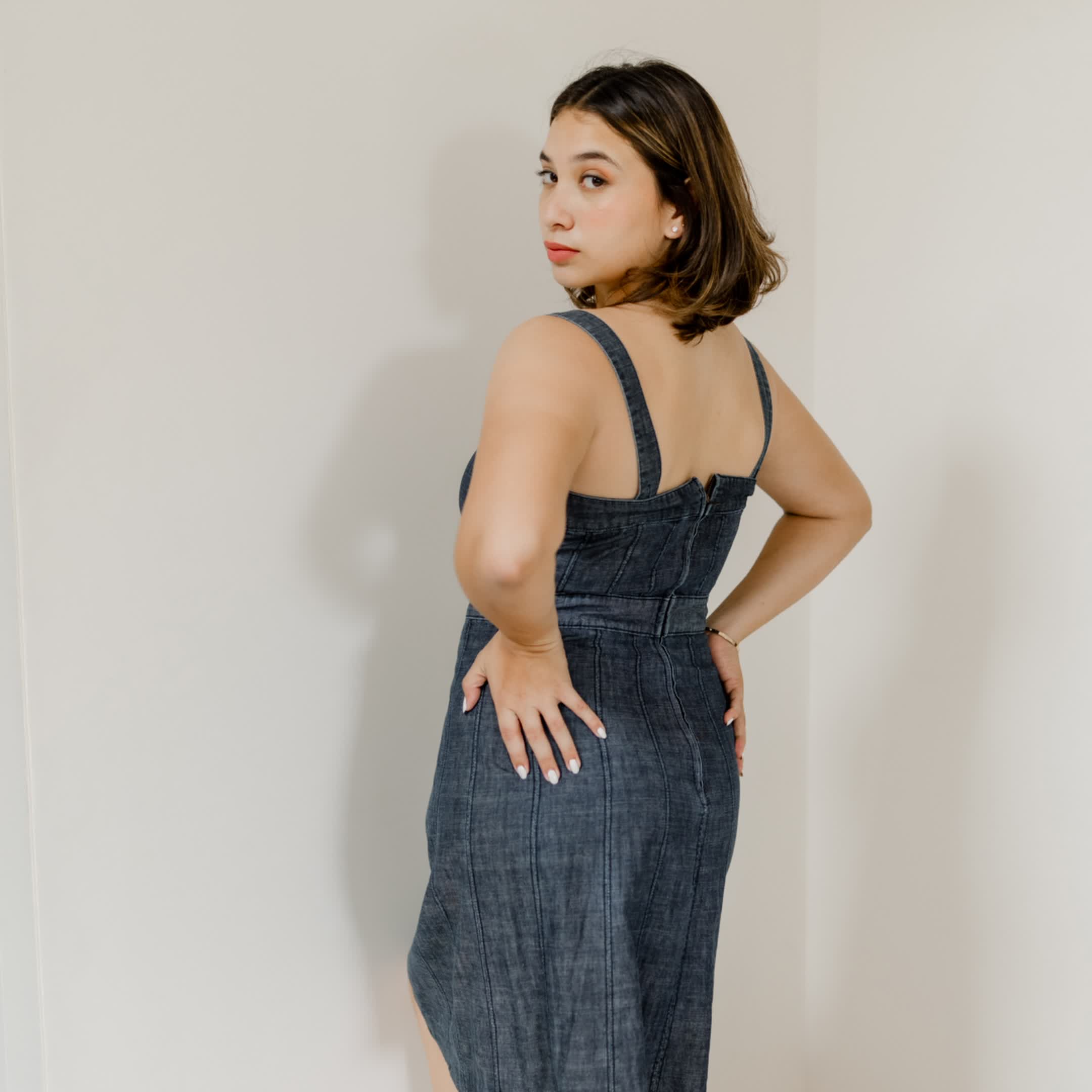 Spaghetti denim dress