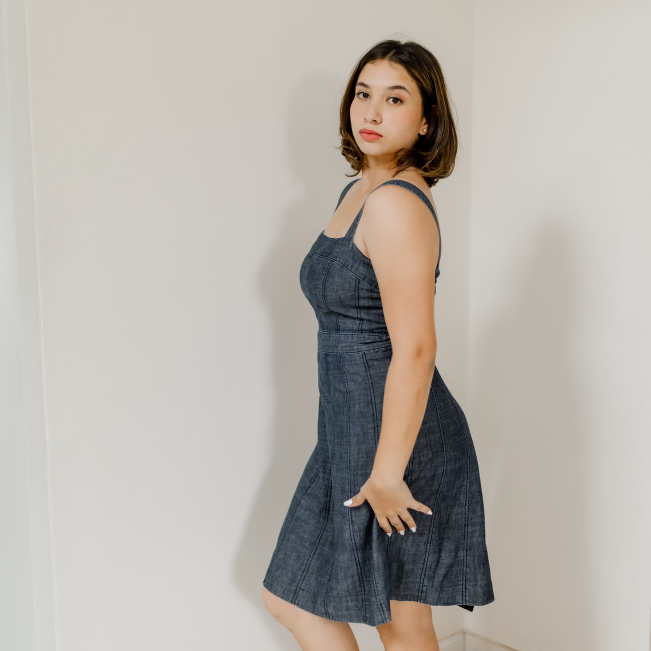 Spaghetti denim dress