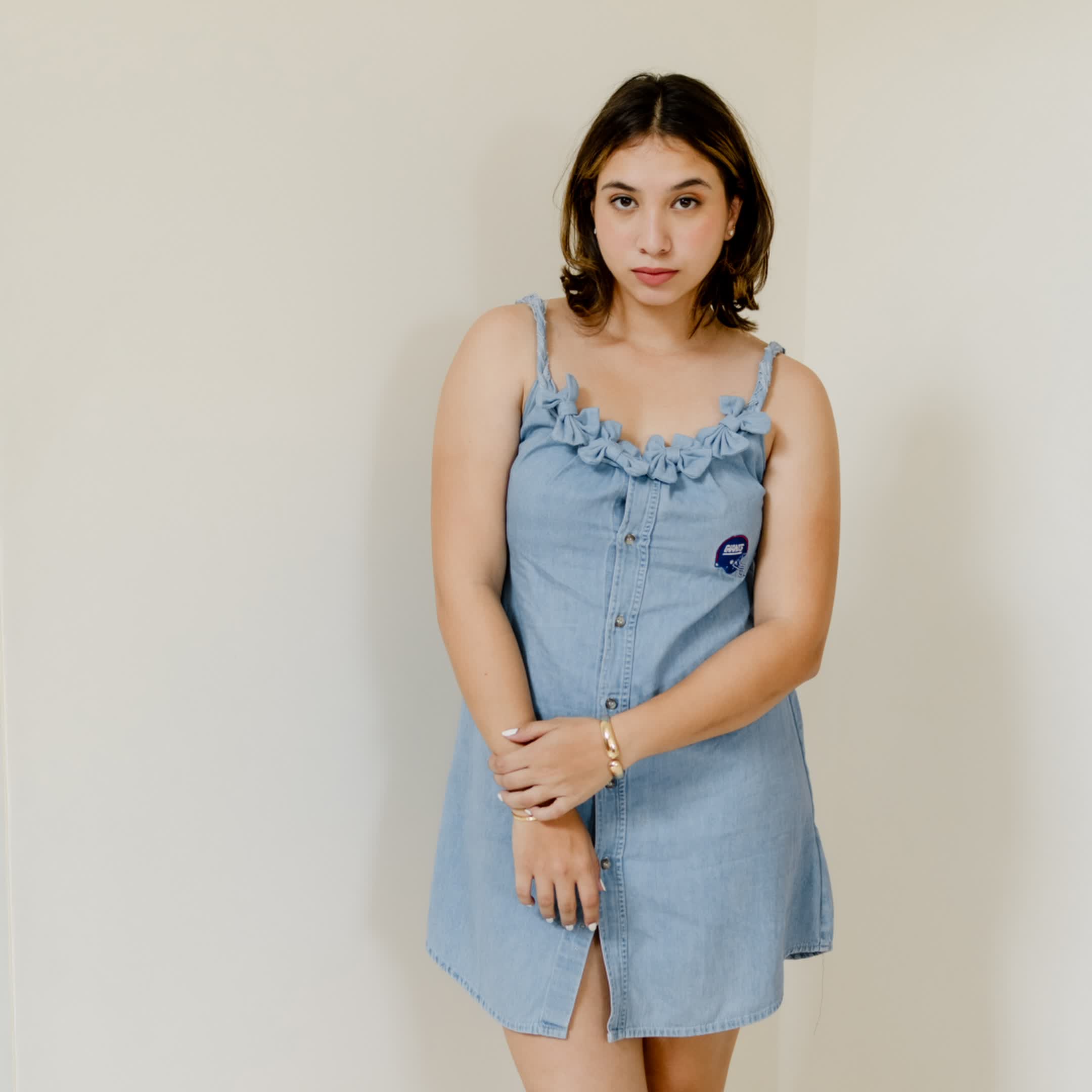 Light blue denim dress