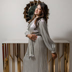 Shimmer crush long dress