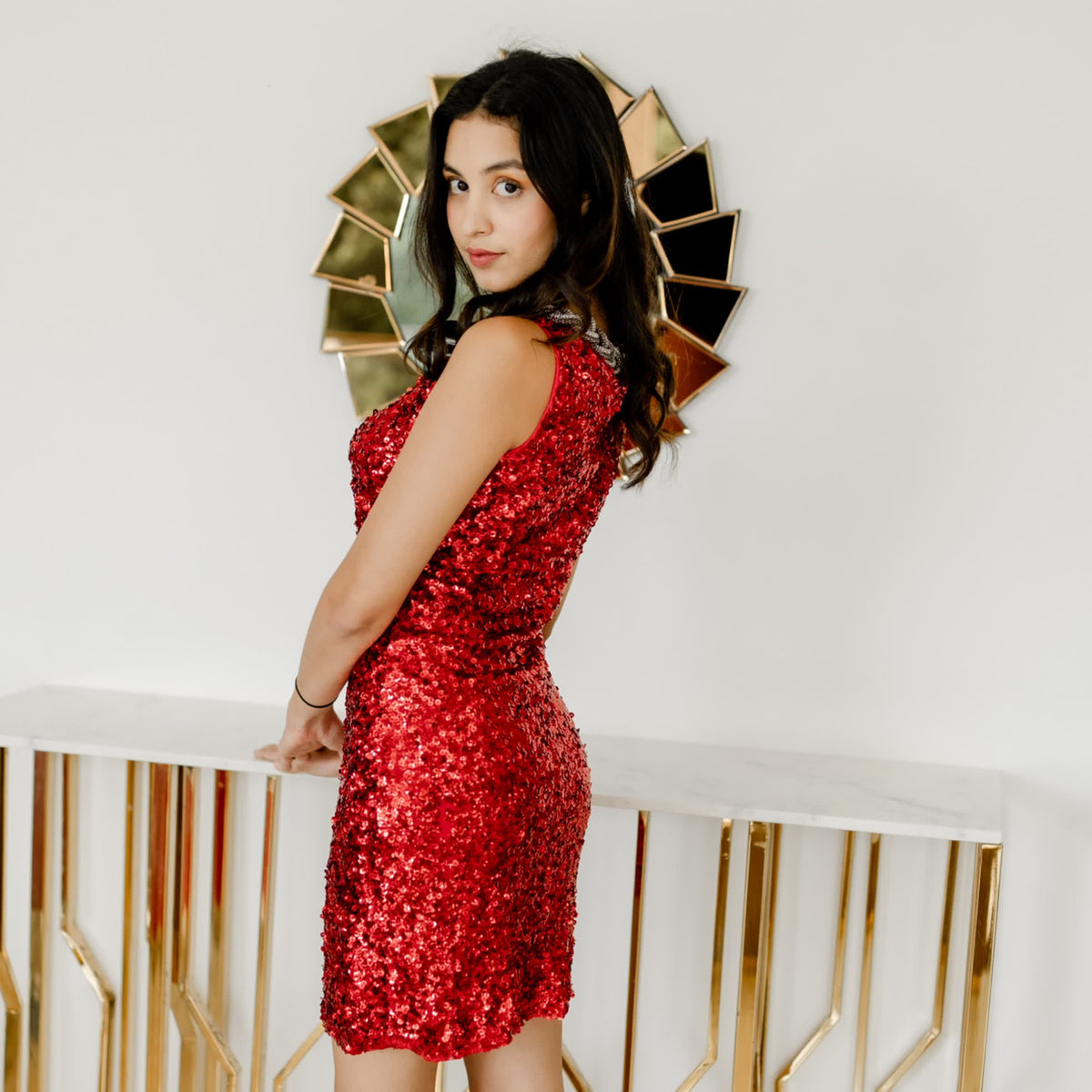 Very Store Sequence dress red – The Very Store