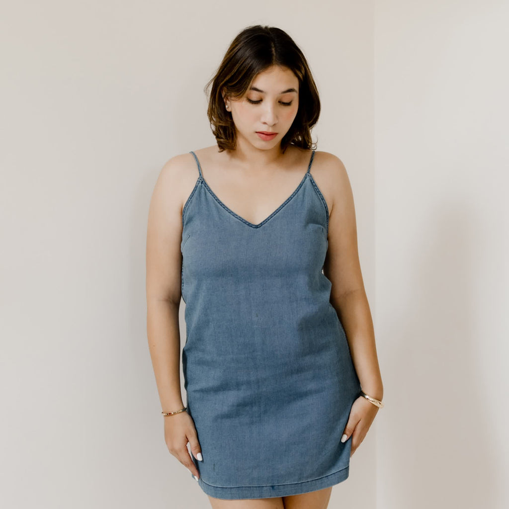 Denim spaghetti dress