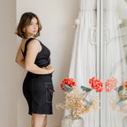 Black denim dress