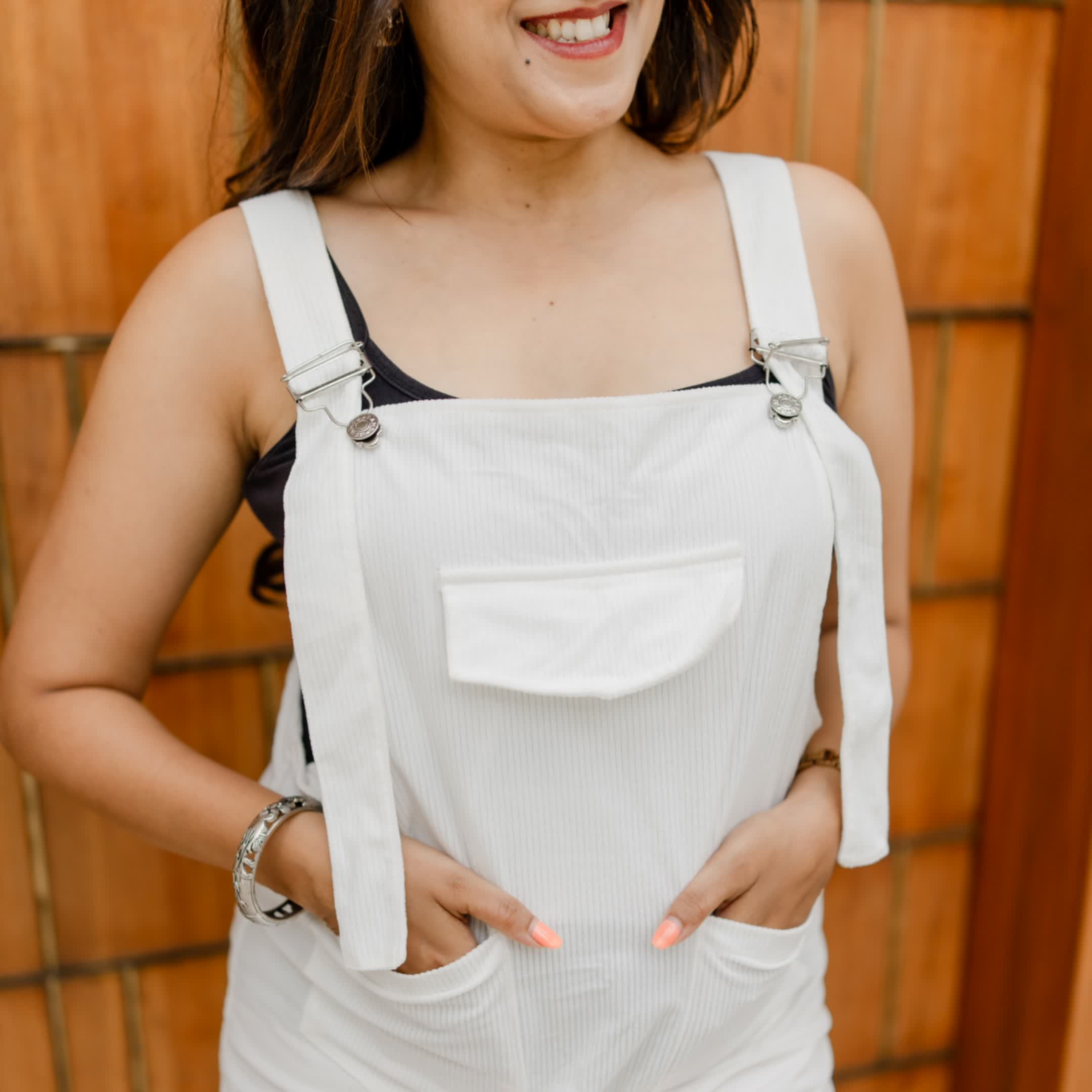 White corduroy dress