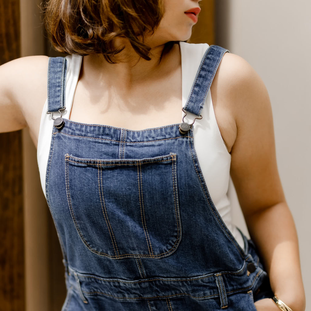 Denim short dungaree