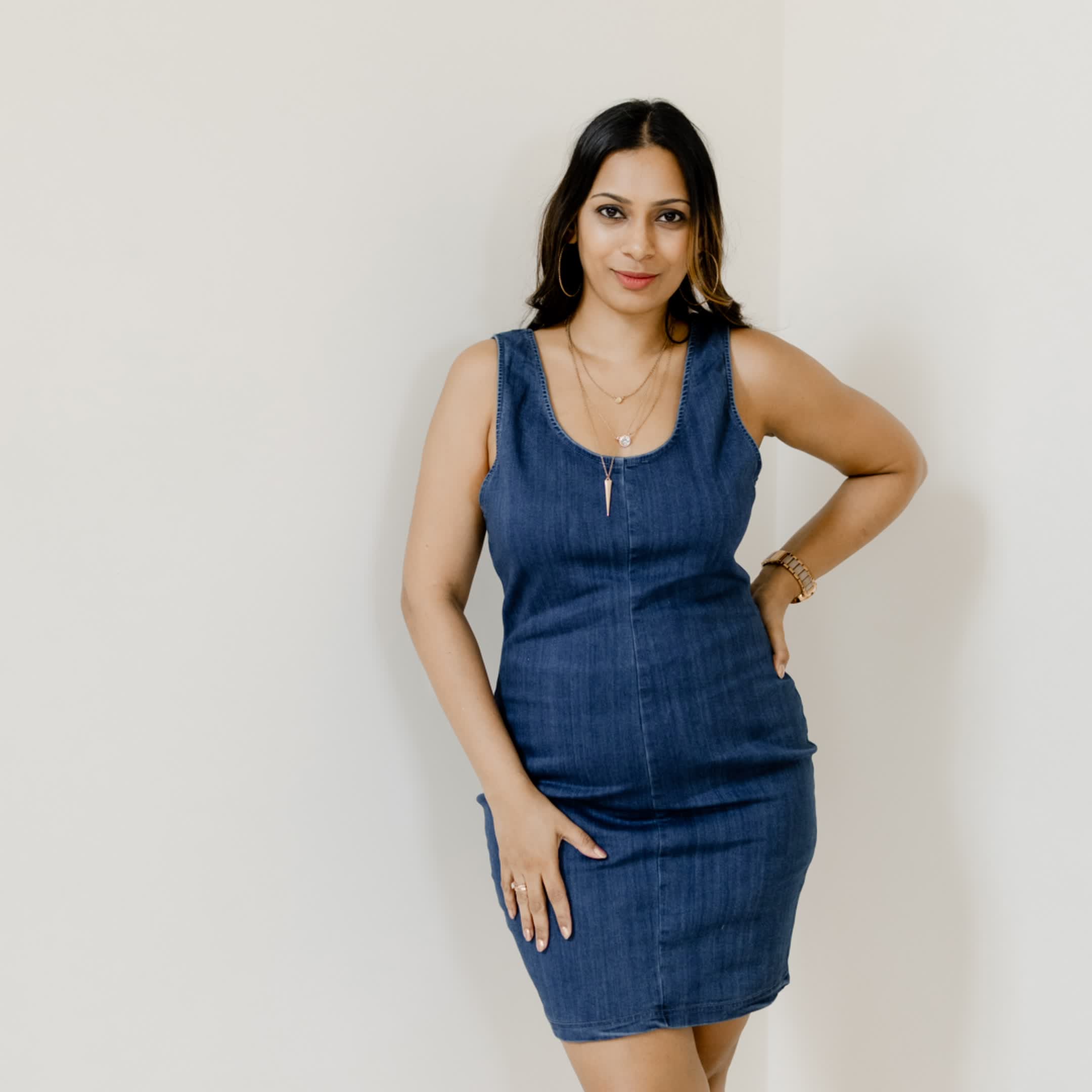 Dark blue denim dress