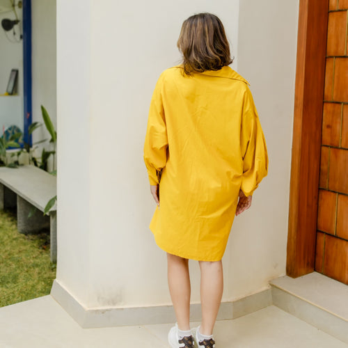 Amber Glow Cotton dress